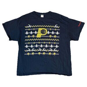 Indiana Pacers T-Shirt Mens Size XL Navy Blue NBA Christmas Steak ’n Shake
